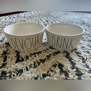 Rae Dunn 8” dog bowls. Selling set.